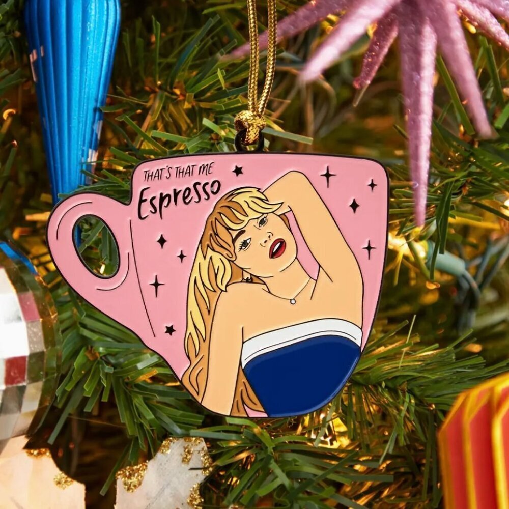 SABRINA CARPENTER ESPRESSO CHRISTMAS ORNAMENT